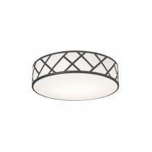 AFX Lighting, Inc. HVNF17MBBK - Haven 17'' Med Base Flush Mount - BK w/ WH