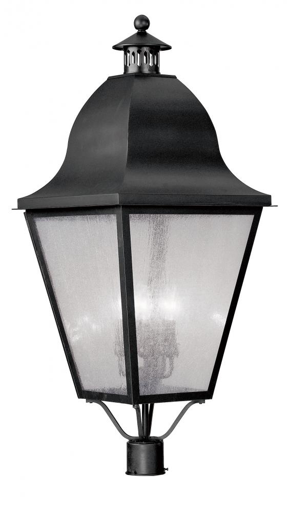 4 Light Black Outdoor Post Lantern