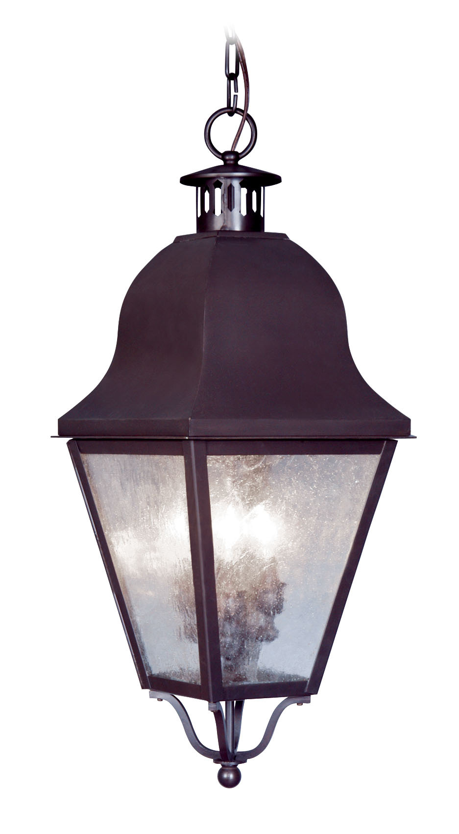 3 Light Bronze Outdoor Chain Lantern