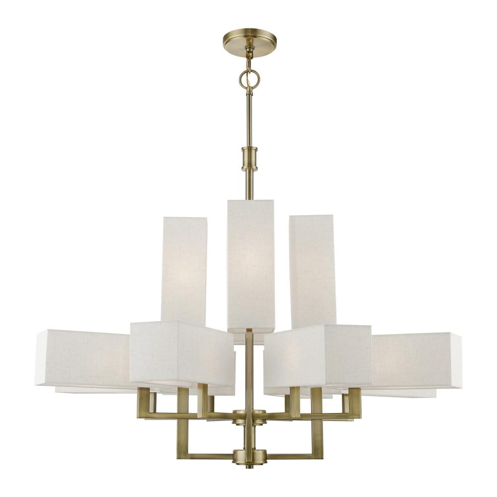 12 Light Antique Brass Extra Large Foyer Chandelier