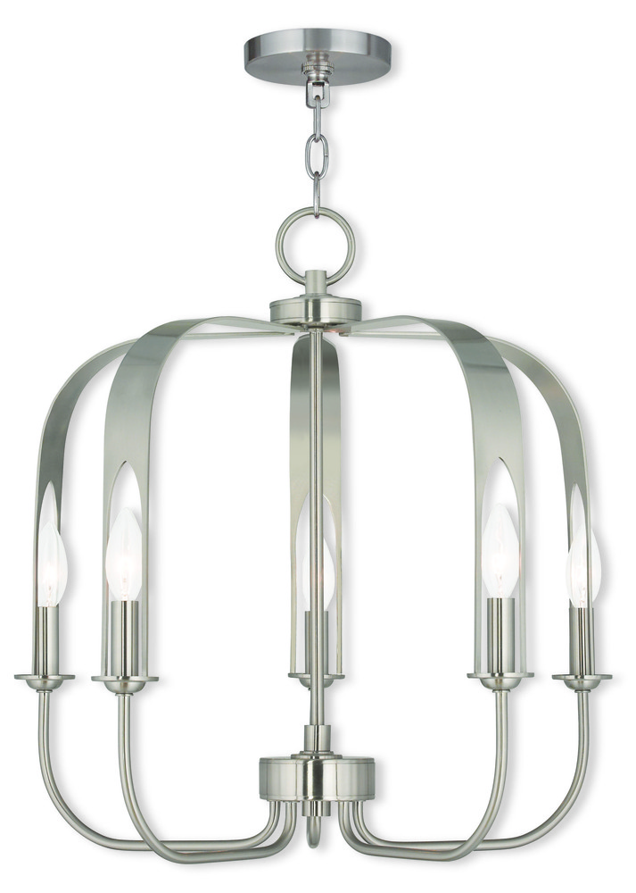 5 Light Brushed Nickel Chandelier