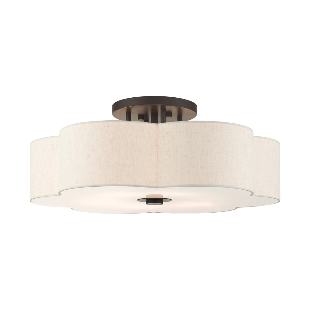 6 Lt English Bronze  Semi Flush