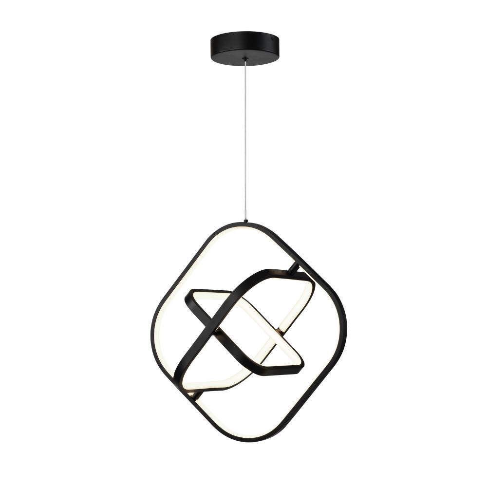 Sienna 30W LED Square Pendant Black