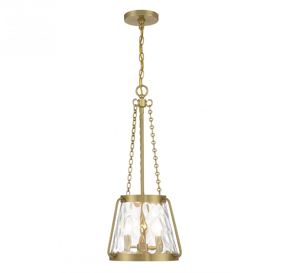 Crawford 3-Light Pendant in Warm Brass