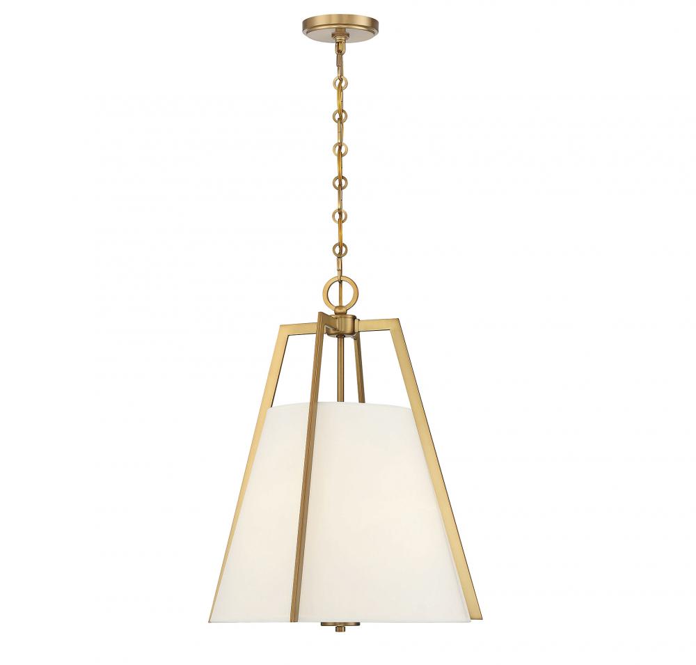 Mansfield 3-Light Pendant in Warm Brass