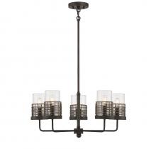 Savoy House 1-7778-5-181 - Granada 5-Light Chandelier in Gunsmoke with Gray Rattan