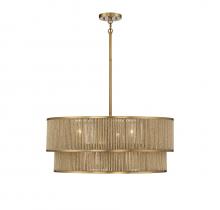 Savoy House 7-1774-6-320 - Ashburn 6-LightÂ Pendant in Warm Brass and Rope