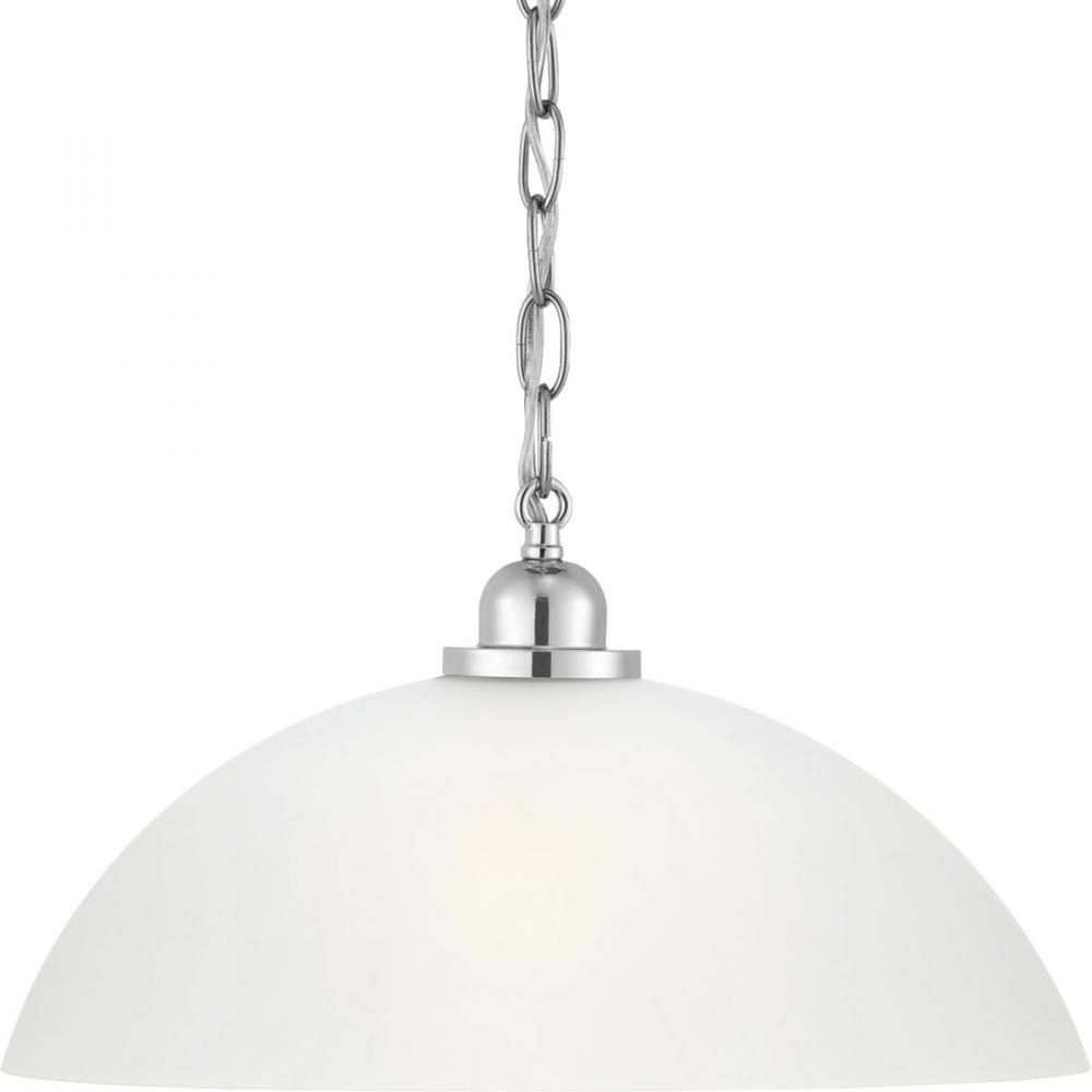 Classic Dome Collection One-Light Polished Chrome Transitional Pendant