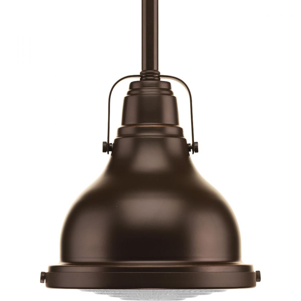 Fresnel Lens Collection One-Light Oil Rubbed Bronze Clear Fresnel Glass Coastal Mini-Pendant Light