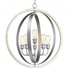 Progress P500094-141 - Conestee Collection Six-Light Galvanized Finish Farmhouse Pendant Light