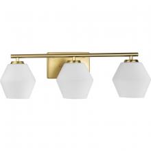 Progress P300432-191 - Copeland Collection Three-Light Brushed Gold Vanity Mid-Century Modern Vanity Light