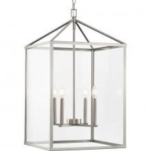 Progress P500441-009 - Hilllcrest Collection Four-Light Brushed Nickel Transitional Hall & Foyer Light