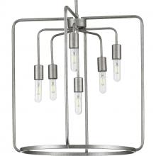 Progress P500225-141 - Bonn Collection Six-Light Galvanized Finish Farmhouse Pendant Light