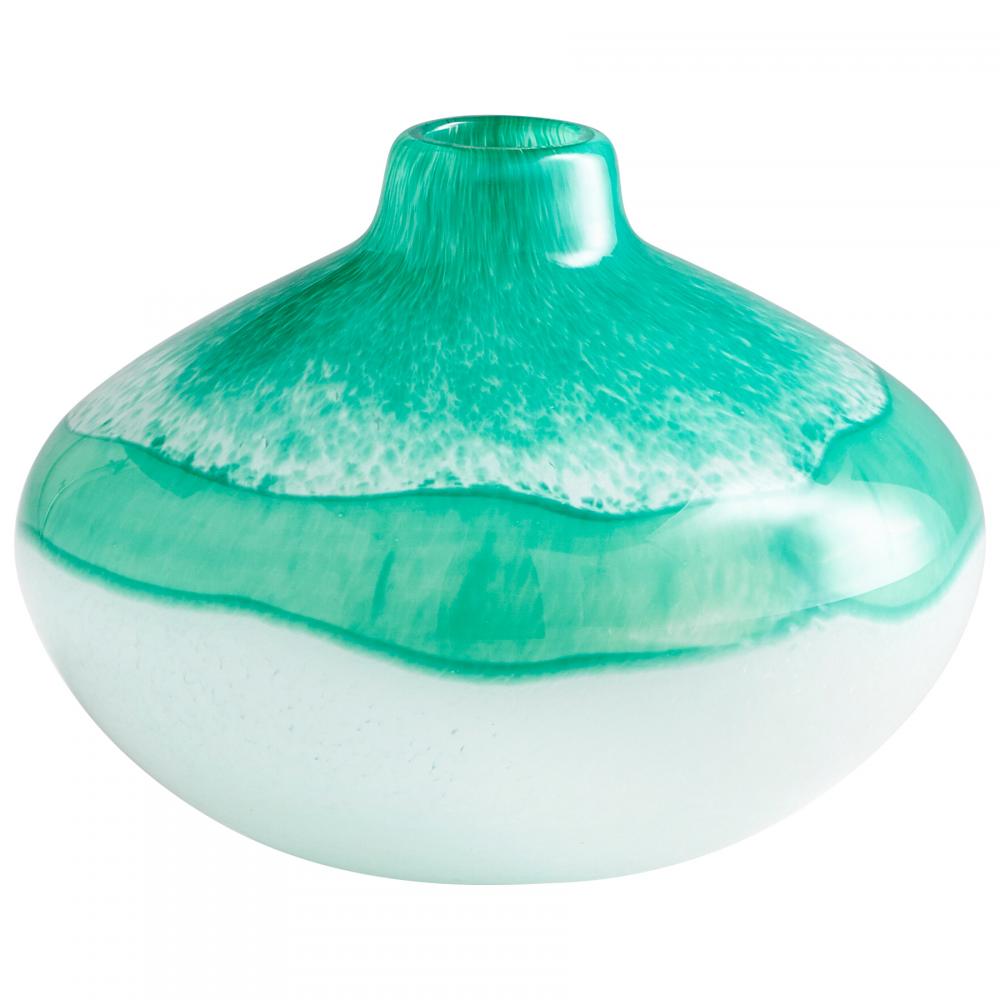 Iced Marble Vase Turquoise & White - Small