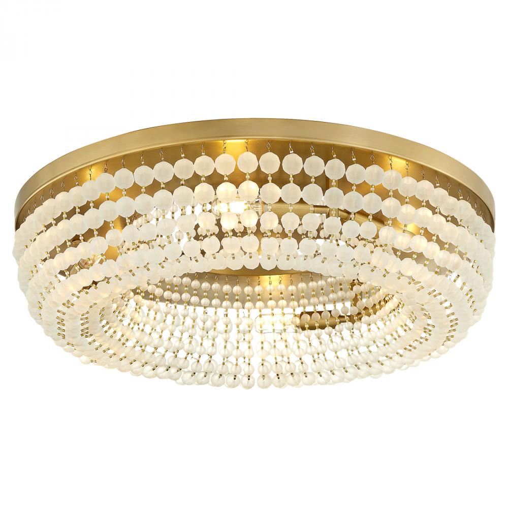 Ophelia 6 Light Flush Mount | Aged Brass