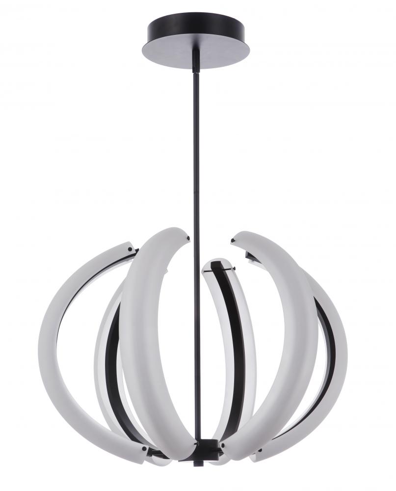 Unwind Small LED Pendant in Flat Black