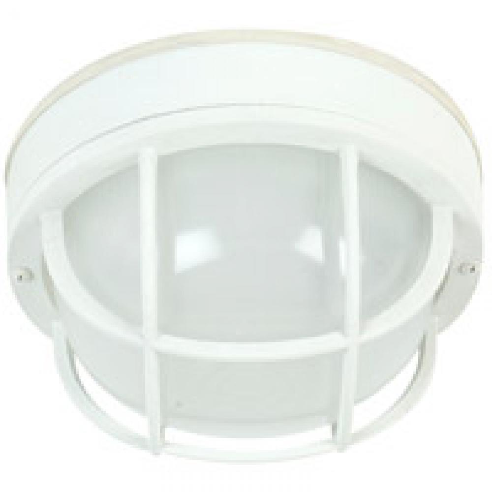 Round Bulkhead 1 Light Large Flush/Wall Mount in Textured White