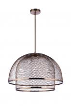 Craftmade P1006SB-LED - 24.25” Diameter Sculptural Statement Metal Mesh Dome 2 Shade Pendant in Satin Brass