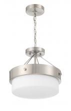 Craftmade XS3213-BNK - Oak Street 2 Light Convertible Semi Flush in Brushed Polished Nickel