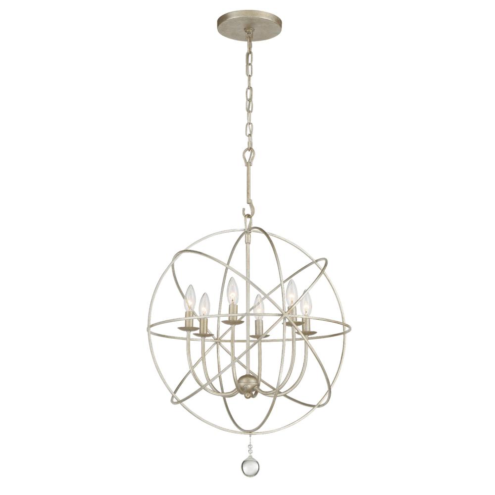 Solaris 6 Light Olde Silver Sphere Chandelier