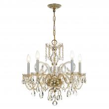 Crystorama 1005-PB-CL-MWP - Traditional Crystal 5 Light Hand Cut Crystal Polished Brass Chandelier