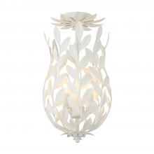 Crystorama 563-MT_CEILING - Broche 3 Light Matte White Semi Flush Mount