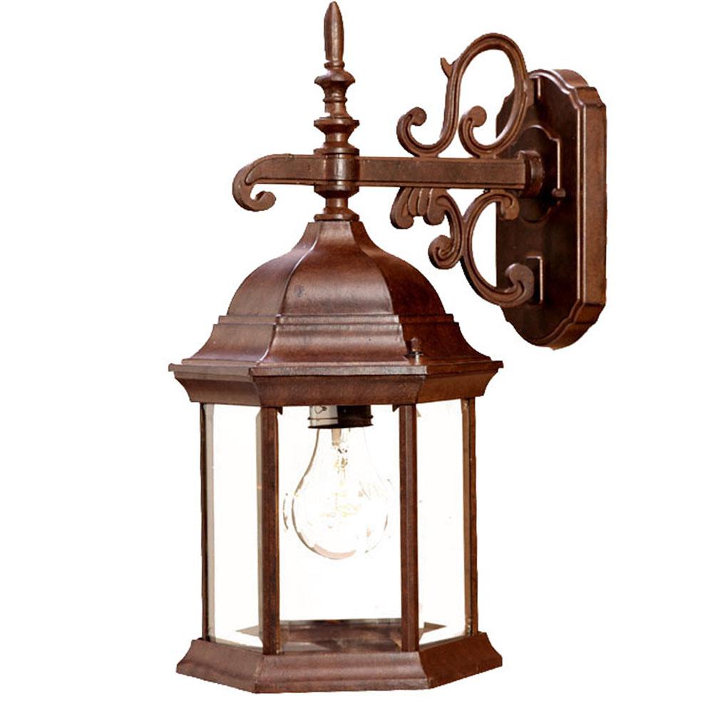 Madison Collection Wall-Mount 1-Light Outdoor Burled Walnut Light Fixture