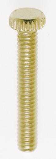 Steel Knurled Head Thumb Screw; 8/32; 1" Length; Brass Plated Finish