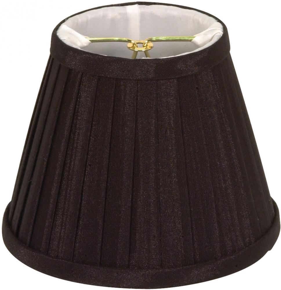 Clip On Shade; Black Folded Pleat; 3" Top; 5" Bottom; 4" Side