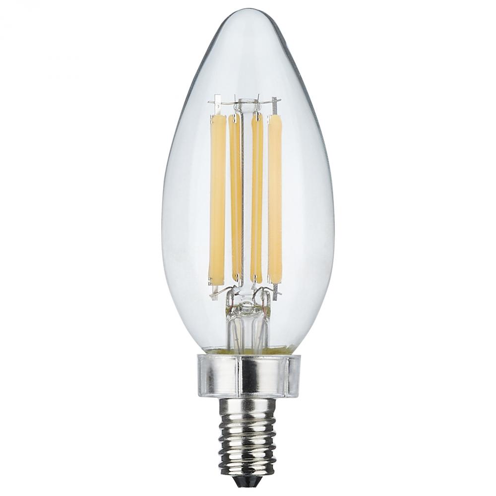 8 Watt C11 LED; Clear Finish; Candelabra Base; 5000K; 90 CRI; 800 Lumens; 120 Volt