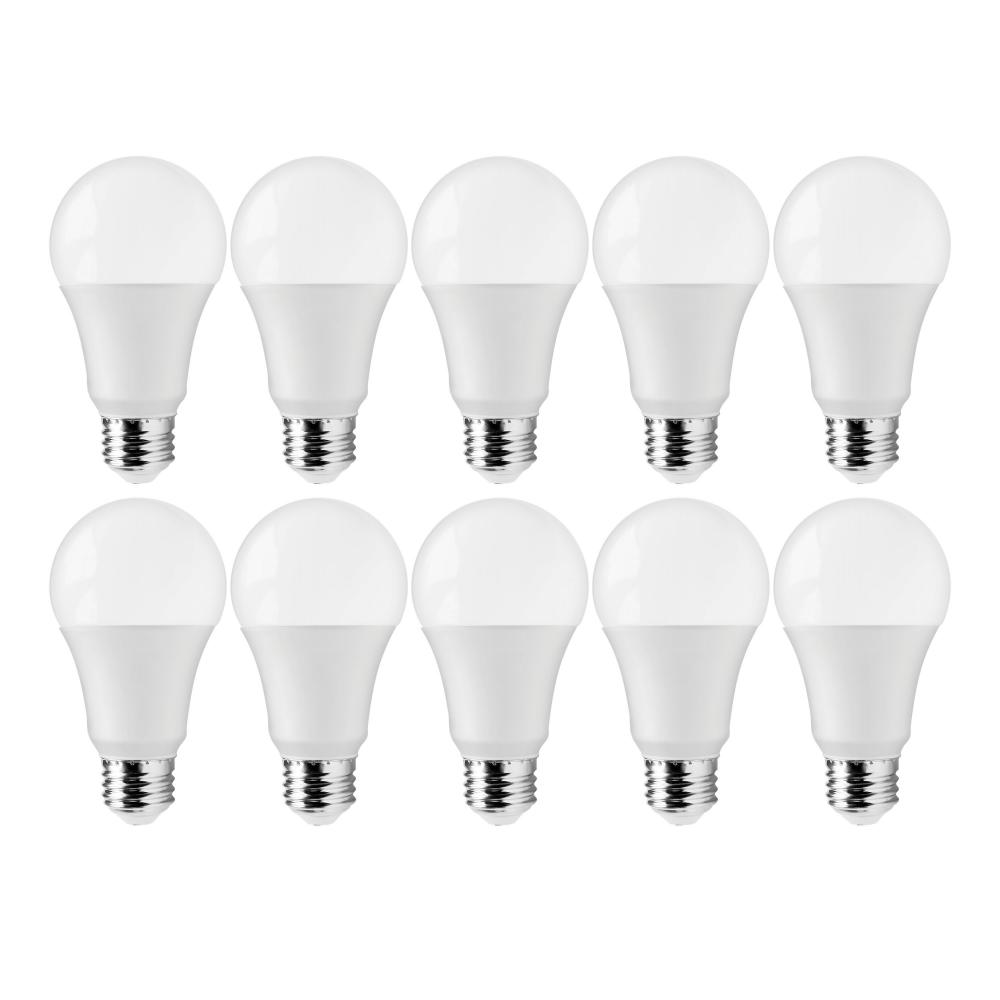 12 Watt A19 LED; 3000K; 75 Watt Replacement; Medium base; 220 deg. Beam Angle; 10-Pack