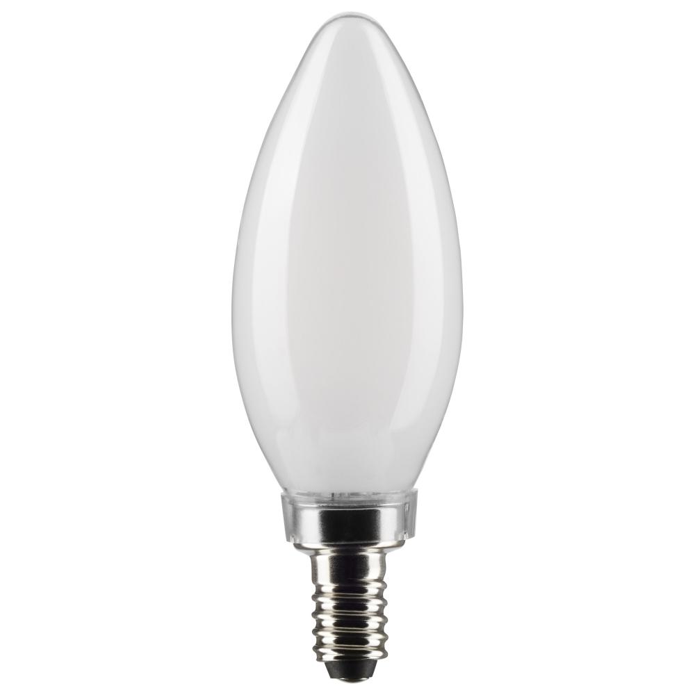 4 Watt B11 LED; Frosted; Candelabra Base; 2700K; 350 Lumens; 120 Volt; 2-Pack