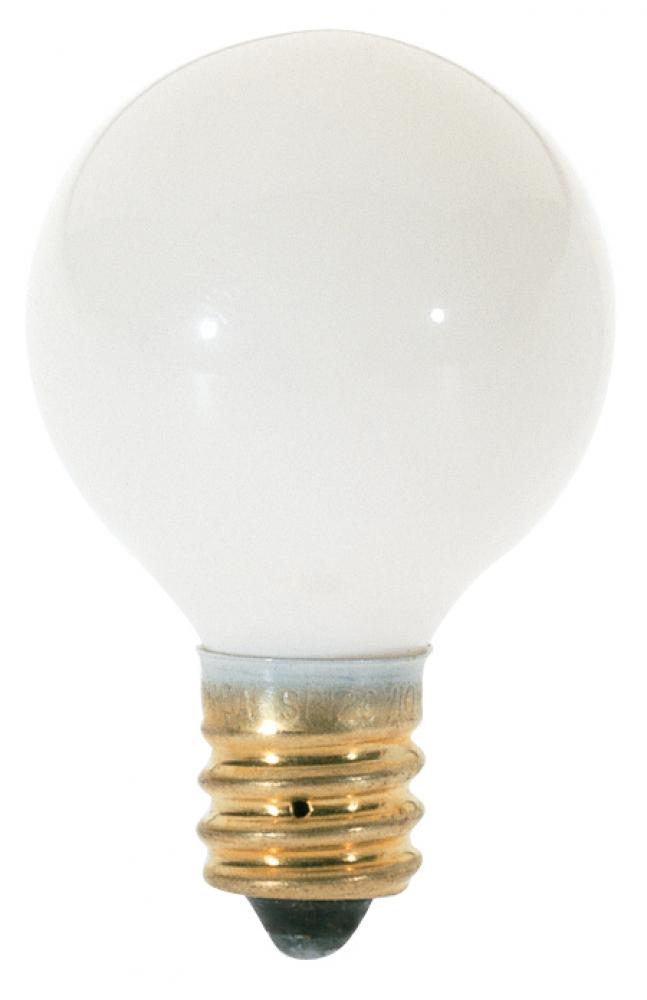 10 Watt G8 Incandescent; Gloss White; 1500 Average rated hours; 50 Lumens; Candelabra base; 120 Volt