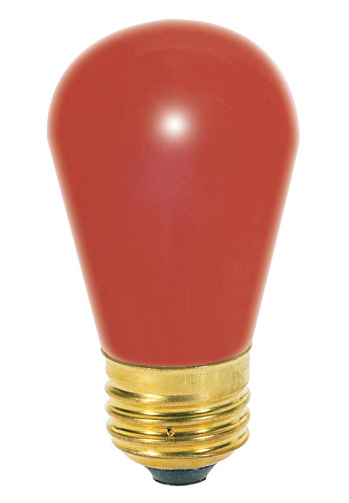 11 Watt S14 Incandescent; Ceramic Red; 2500 Average rated hours; Medium base; 130 Volt