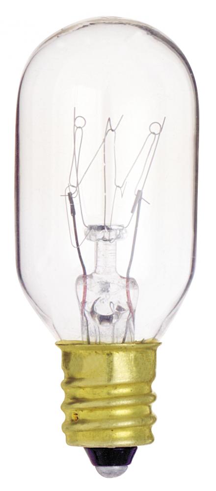 15 Watt T7 Incandescent; Clear; 2500 Average rated hours; 95 Lumens; Candelabra base; 130 Volt;