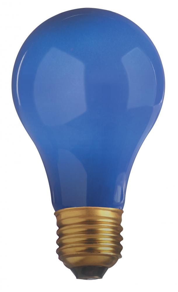 25 Watt A19 Incandescent; Ceramic Blue; 1000 Average rated hours; 80 Lumens; Medium base; 130 Volt