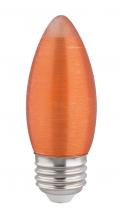 Satco Products Inc. S23407 - 2 Watt C11 LED; Satin Spun; Amber; Medium base; 2100K; 100 Lumens; 120 Volt