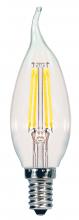 Satco Products Inc. S9962 - 5.5 Watt CA11 LED; Clear; Candelabra base; 2700K; 500 Lumens; 120 Volt