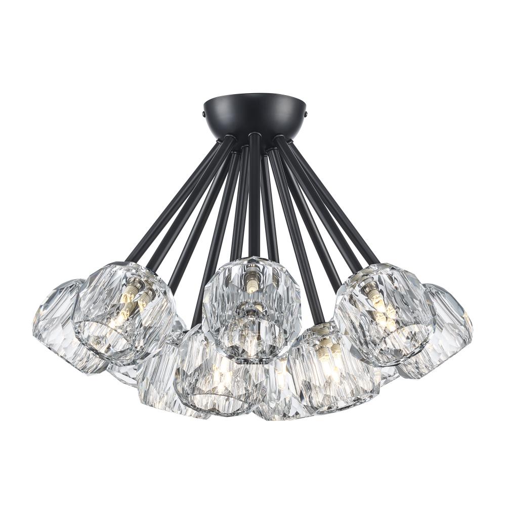 Crystal Court 12 - Light Semi Flush Mount