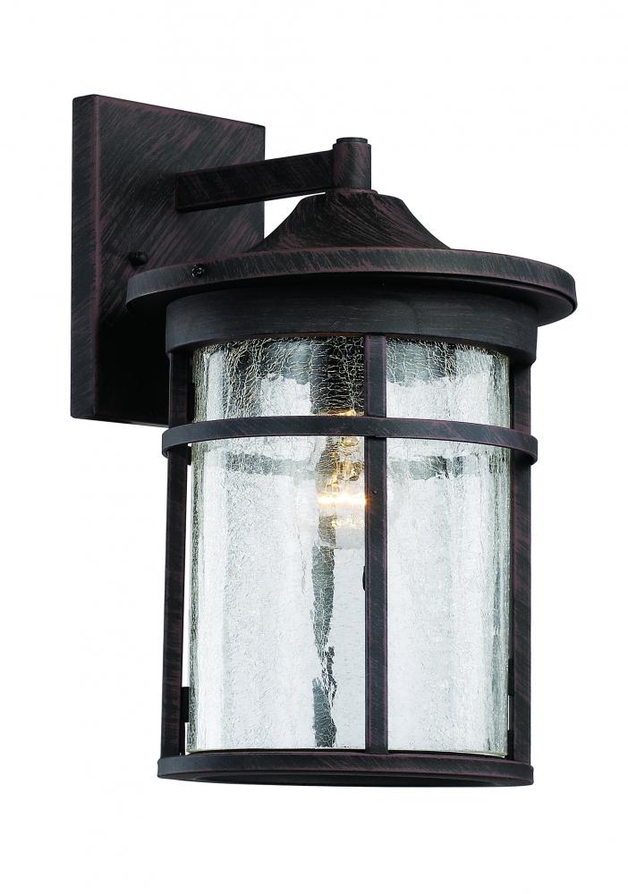 Avalon Crackled Glass, Armed Outdoor Wall Lantern Light