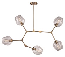 Trans Globe PND-2092 AG - Quantum 41-In. 5-Light, 5-Shade Indoor Pendant