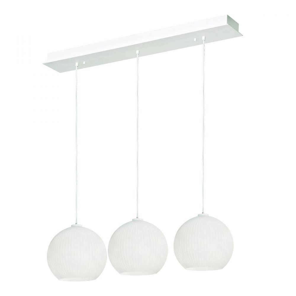 Cleo 3 Light Linear Pendant,120V,White