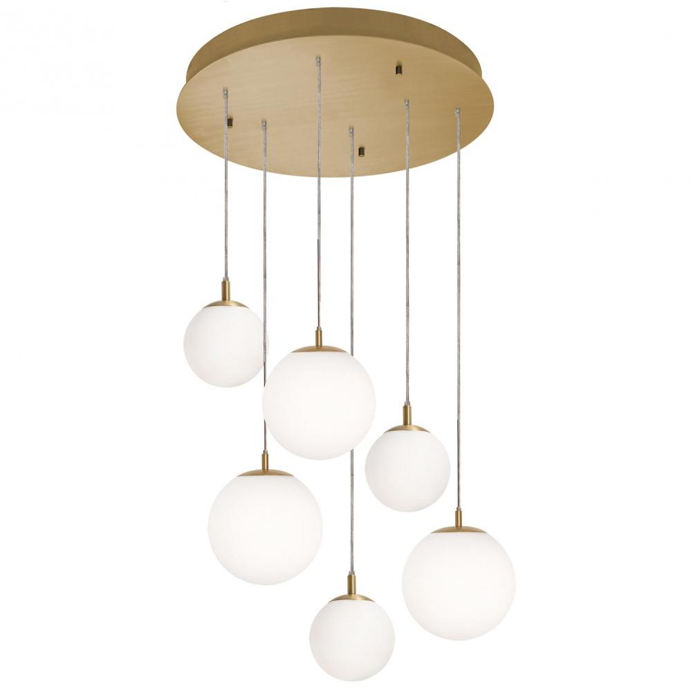 Loretto 6 Light Round Pendant MB 120V,SB