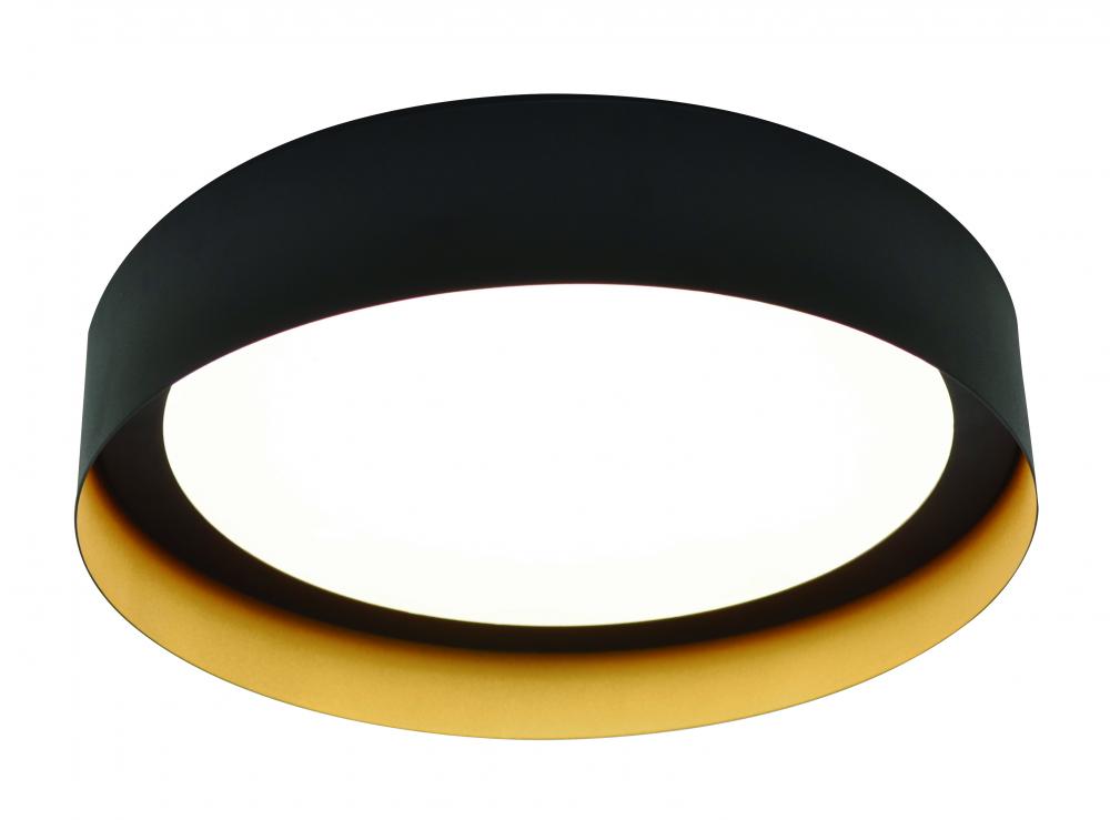 Reveal LED Flush Mount - 12'' - Black/Gold