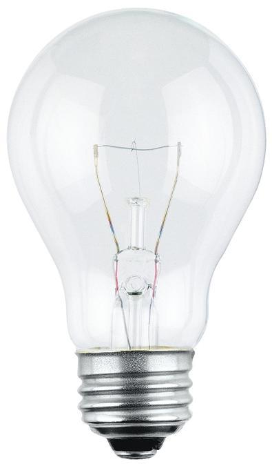 25W A19 Incandescent Clear E26 (Medium) Base, 120 Volt, Box, 4-Pack