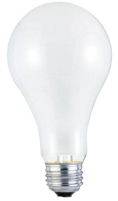 200W A23 Incandescent Frost E26 (Medium) Base, 130 Volt, Box