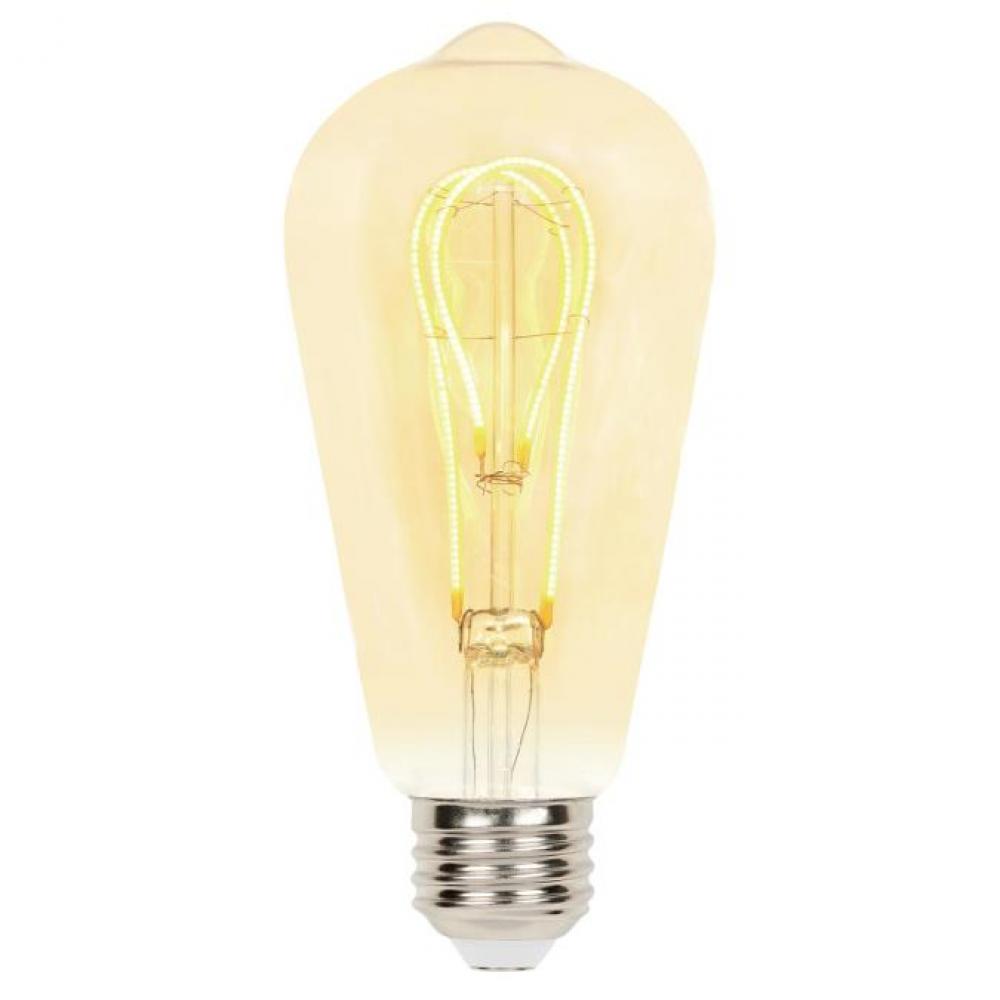 5W ST20 Flexible Filament LED Dimmable Amber 2000K E26 (Medium) Base, 120 Volt, Box