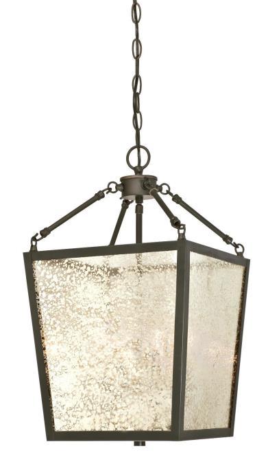 4 Light Chandelier Oil Rubbed Bronze Finish Antique Mirror Glass