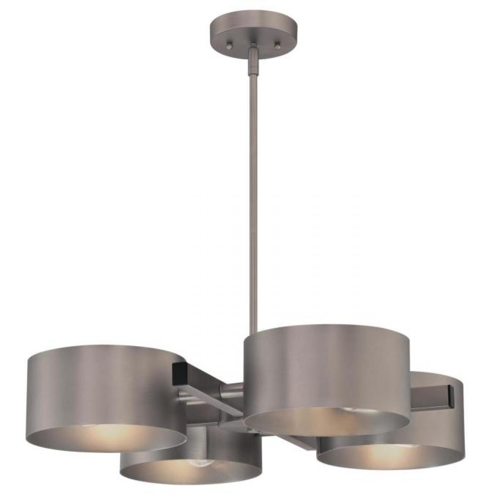 4 Light Chandelier Dark Pewter Finish