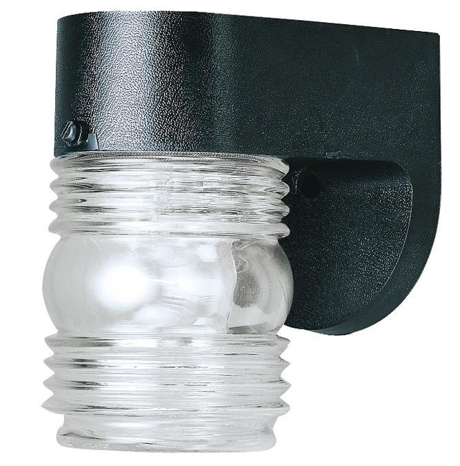 Polypropylene Wall Fixture Black Finish Clear Glass